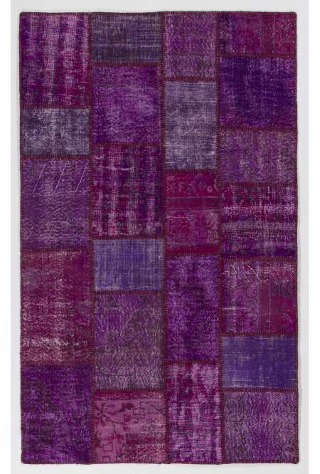 152x245 cm  Mor Lavanta Leylak Renk Patchwork Halı