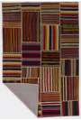155x235 cm Multicolor PATCHWORK Rug Handmade from Natural Vintage Turkish Carpets Flatwoven Kilims