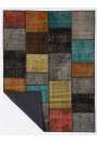 200x260 cm ( 6.6 x 8.6 Ft ) Gray, Black, Yellow, Orange, Blue Patchwork Rug