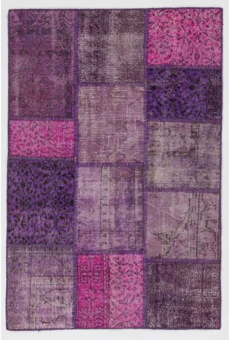 122x183 cm Mor Lavanta Leylak renkli Patchwork halı