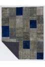 245 x 305 cm Mavi & Gri Renk Patchwork Halı