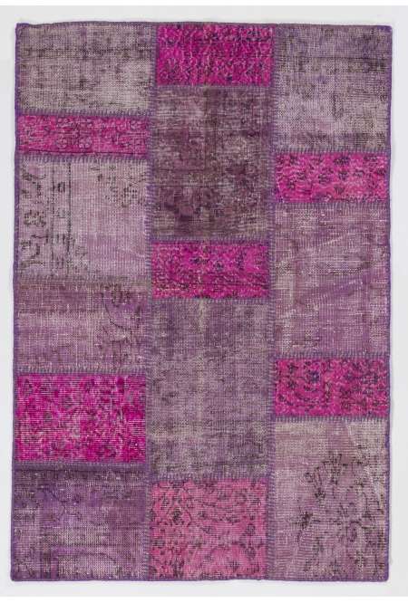 122 x 183 cm Pembe ve Lavanta renkli Patchwork Halı