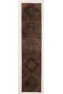 Overdyed Runner Rug 2'5" x 10'5" (75 x 320 cm) Handmade Vintage Turkish Rug, Brown Overdyed Runner Rug