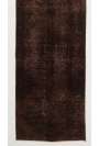 Overdyed Runner Rug 2'5" x 10'7" (75 x 325 cm) Handmade Vintage Turkish Rug, Brown Overdyed Runner Rug