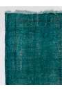 88 x 310 cm Turkuvaz Mavi Eskitilmiş Overdyed Eldokuması Yoluk, Turkuvaz Yolluk, Overdyed Yolluk