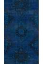 92 x 380 cm Mavi Eskitilmiş Overdyed Eldokuması Yoluk, Mavi Yolluk, Overdyed Yolluk