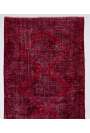 147 x 386 cm Kırmızı Eskitilmiş Overdyed Eldokuması Yoluk, Kırmızı Yolluk, Overdyed Yolluk